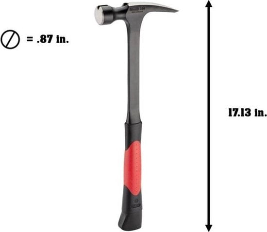 Framing-hammer con manubrio a 2 componenti rosso/nero 2K-Griff superficie liscia Framing-hammer - alta qualità