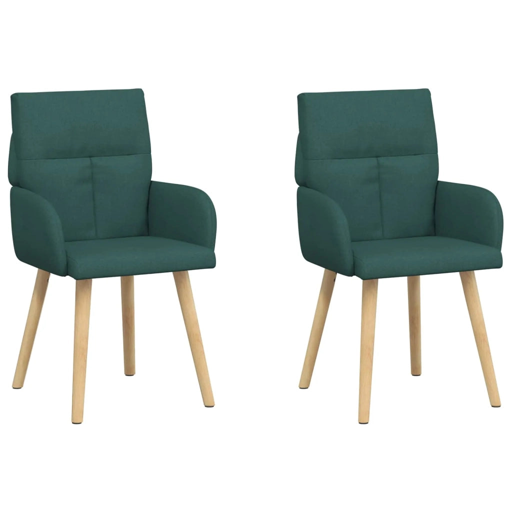 Sedie da pranzo 2 pz Tessuto Verde Scuro 60 x 56 x 96 cm 42034362