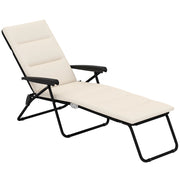 Lettino da giardino pieghevole con materasso ¨C Minimal ¨C crema 153x58.5x89 cm