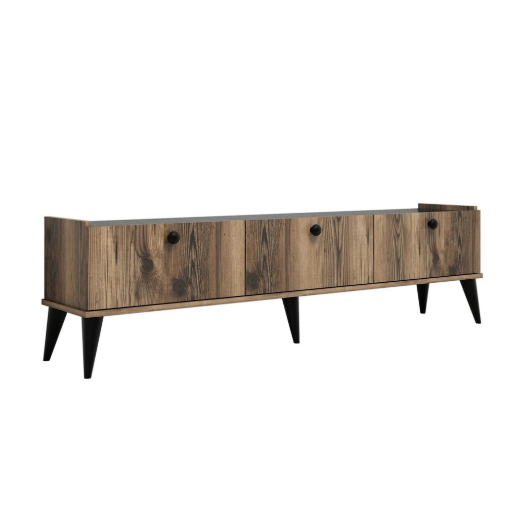 Porta TV in legno "Lidya" - 180 x 35 x 49 cm - Marrone