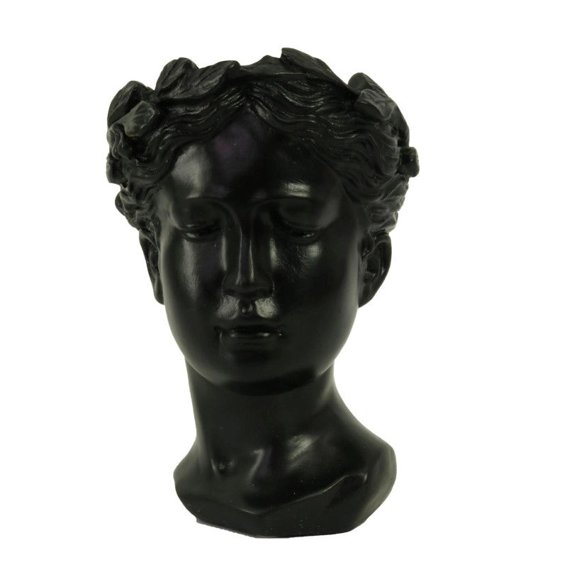 Portavaso resina busto nero cm 14x16h21