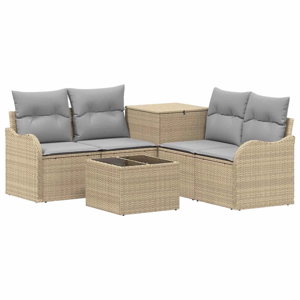 Set di divani 6 pz Beige e Grigio Chiaro 3447145