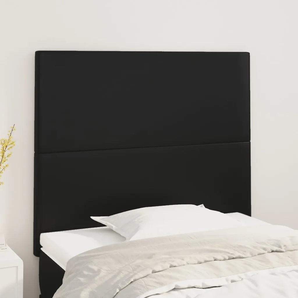 Testiera-Testata-Testiera Decorativa Nera 100x5x118/128 cm in Similpelle 157169