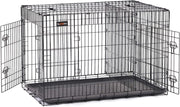 Feandrea Gabbia per Cani Pieghevole, con 2 Porte, Divisorio, Vassoio Rimovibile, 122 x 74,5 x 80,5 cm, XXL, Nero PPD48BK