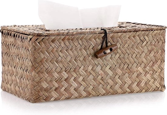 Supporto per tessere decorativo intrecciato - marrone caffè - 68 x 30 x 22 cm