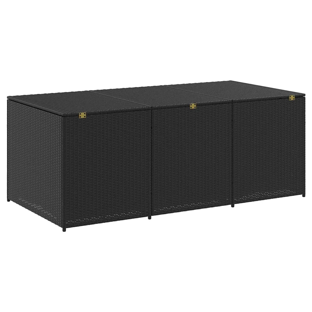 Baule da Giardino in Polyrattan 180x90x70 cm Nero 46477