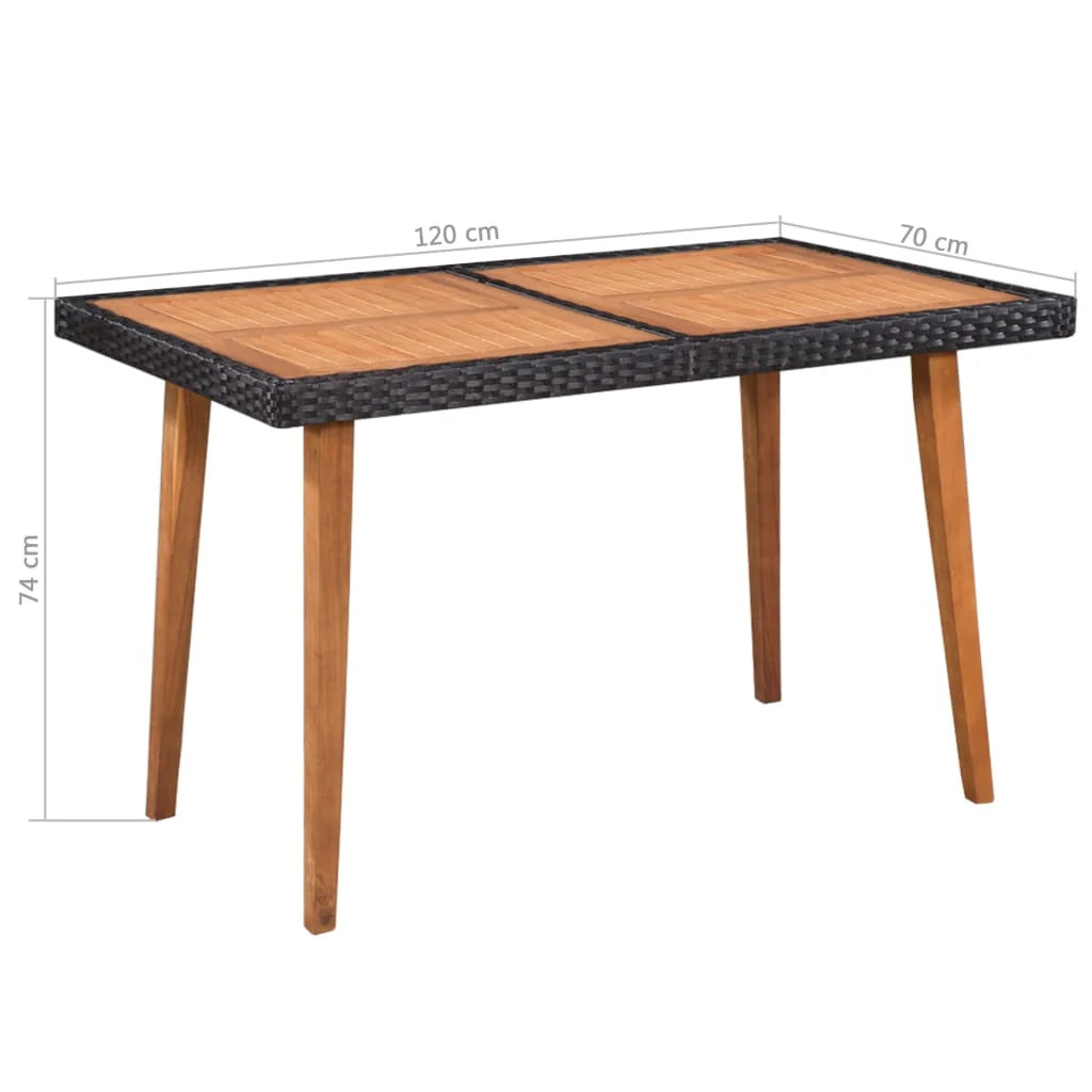 Set da pranzo da giardino 5 pezzi in resina intrecciata nera e marrone 02_0014794