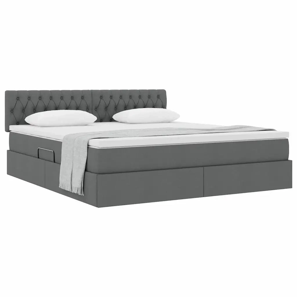 Letto con contenitore e materasso Grigio scuro 160 x 200 cm 3370582
