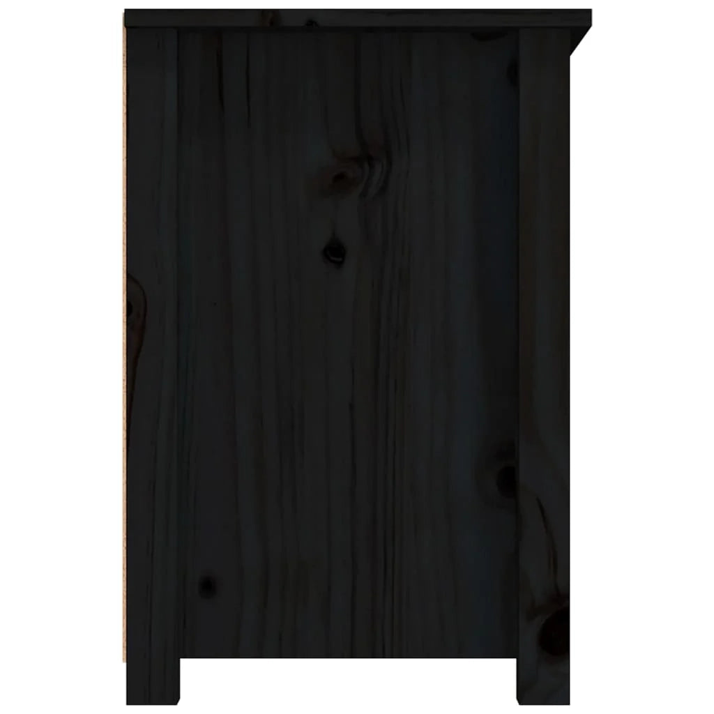 Mobile TV multimediale scaffale TV credenza mobile TV sala da pranzo soggiorno camera da letto 79 x 35 x 52 cm legno di pino massiccio nero 02_0026213