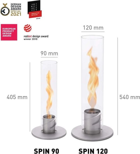 Lampada a Bio-Etanol 120 grigio - Lampada multifunzionale per Esterno e Interno