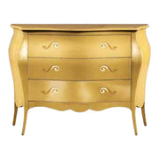 Comò 3 cassetti bombato 116x45x85xoro (1311) - Mobili 2G