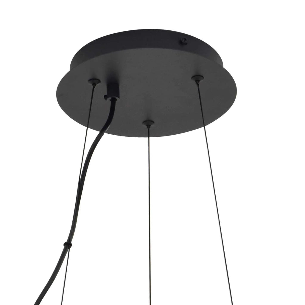 LÚZETE - LAMPADA DA SOFFITTO 11 LUCI FERRO NERO CON PARALUME BIANCO NICOLETTA