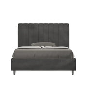 Letto una piazza e mezza senza rete imbottito 120x210 microfibra grigio Agueda