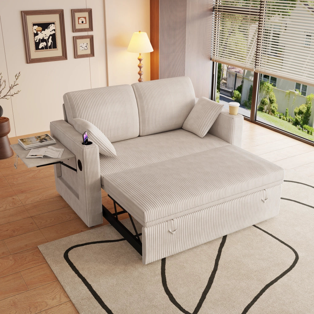 Divano Letto Multifunzione ¨C MINIMAL ¨C con Schienale Regolabile, Portabicchieri, Cuscini