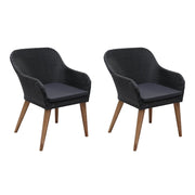 Sedie da Esterno con Cuscini 2 pz in Polyrattan Nero  cod mxl 12739
