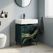 Mobile da Bagno WIJHE Rovere Nero 60 x 40 x 61 cm 8007414