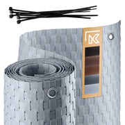 Telo di copertura per balcone in tecnorattan KADAX 0,9x4 m, grigio chiaro, tappetino premium per balcone e terrazzo.