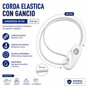 CORDA ELASTICA MM.2 X CM 25 GANCI  NYLON COMPOSTA