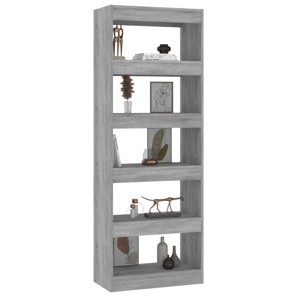 Libreria Divisorio-Scaffale per Libri-Mobile di Stoccaggio Grigio Sonoma 60x30x166 cm in Truciolato