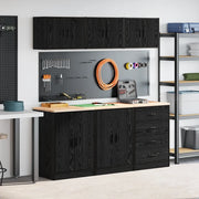 Armadi da Garage 6 pz Neri in Legno Multistrato 3328342