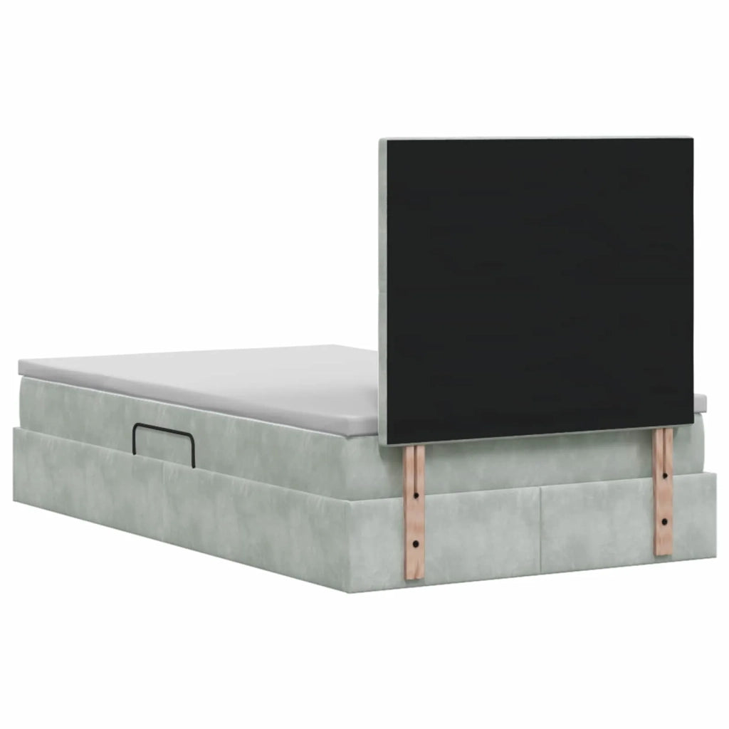 Letto con contenitore e materasso Grigio Chiaro 120 x 190 cm 3459675