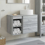 Set di mobili per il bagno 2 pcs Sonoma grigio 3403933