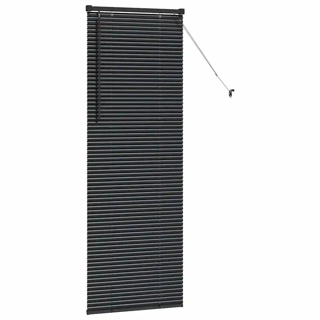 vidaXL Tenda per Finestra con tende Nero Alluminio