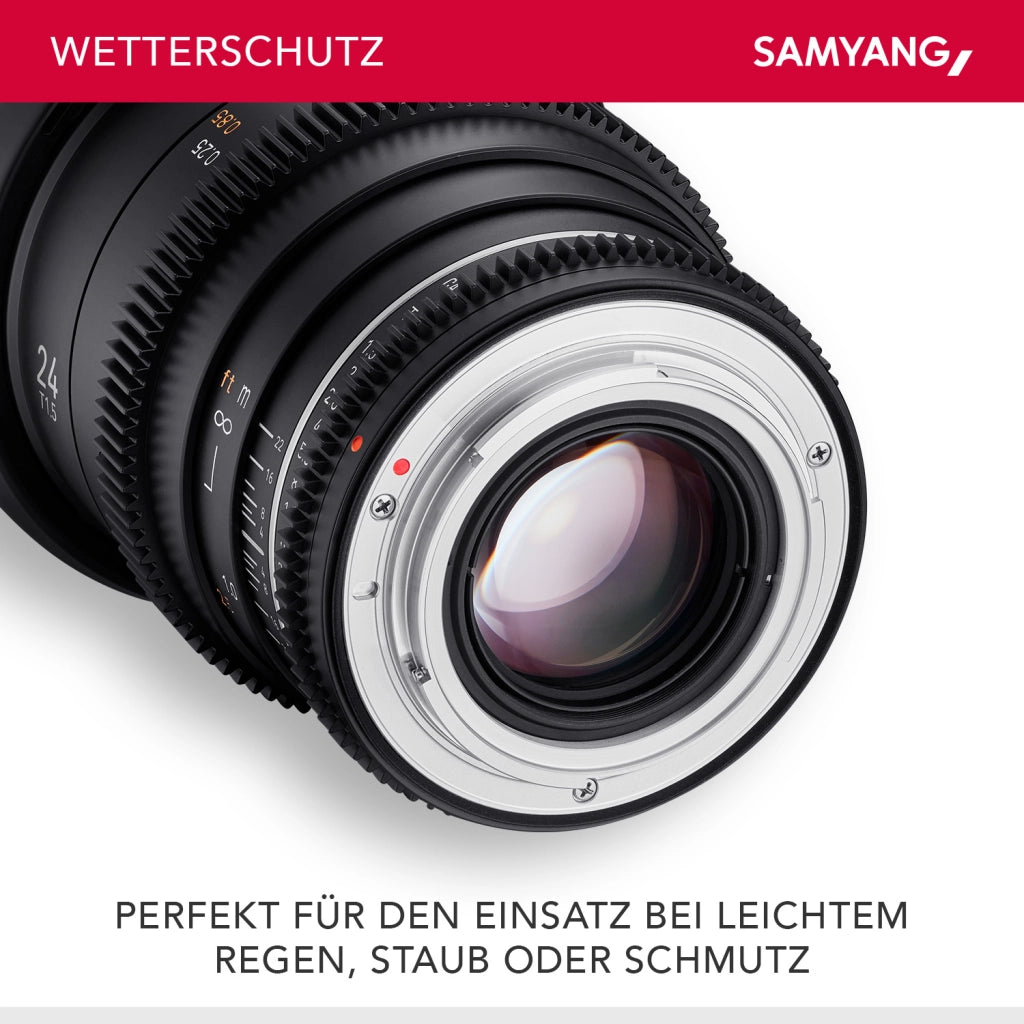Obiettivo grandangolare per cinema e video MF 24mm T1,5 VDSLR MK2 MFT – luminosità T1,5 per MFT Mount, Lunghezza focale fissa, full-frame e APS-C, risoluzione 8K