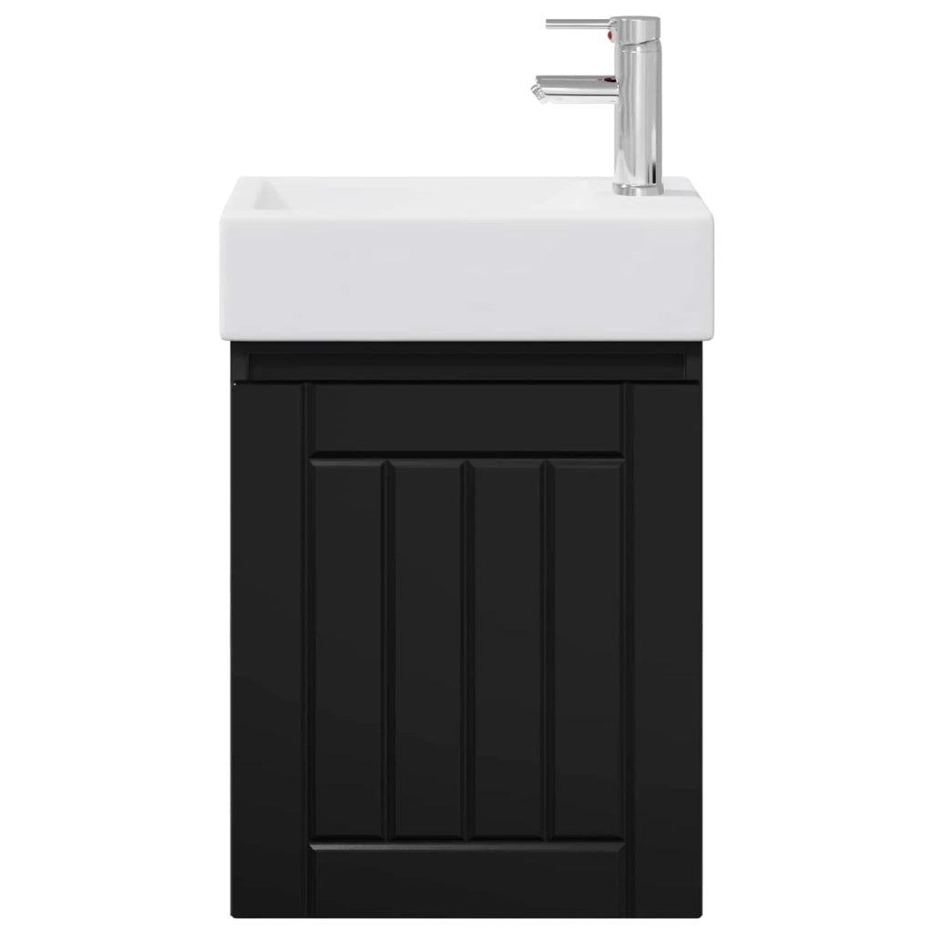 Mobile bagno con rubinetto Nero 45,5 x 25,5 x 84 cm 889492