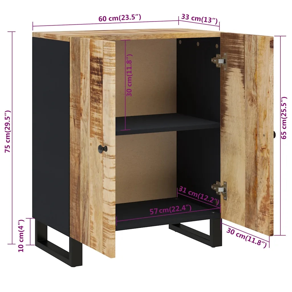 Credenza 60x33x75 cm in Legno Massello di Mango 345226