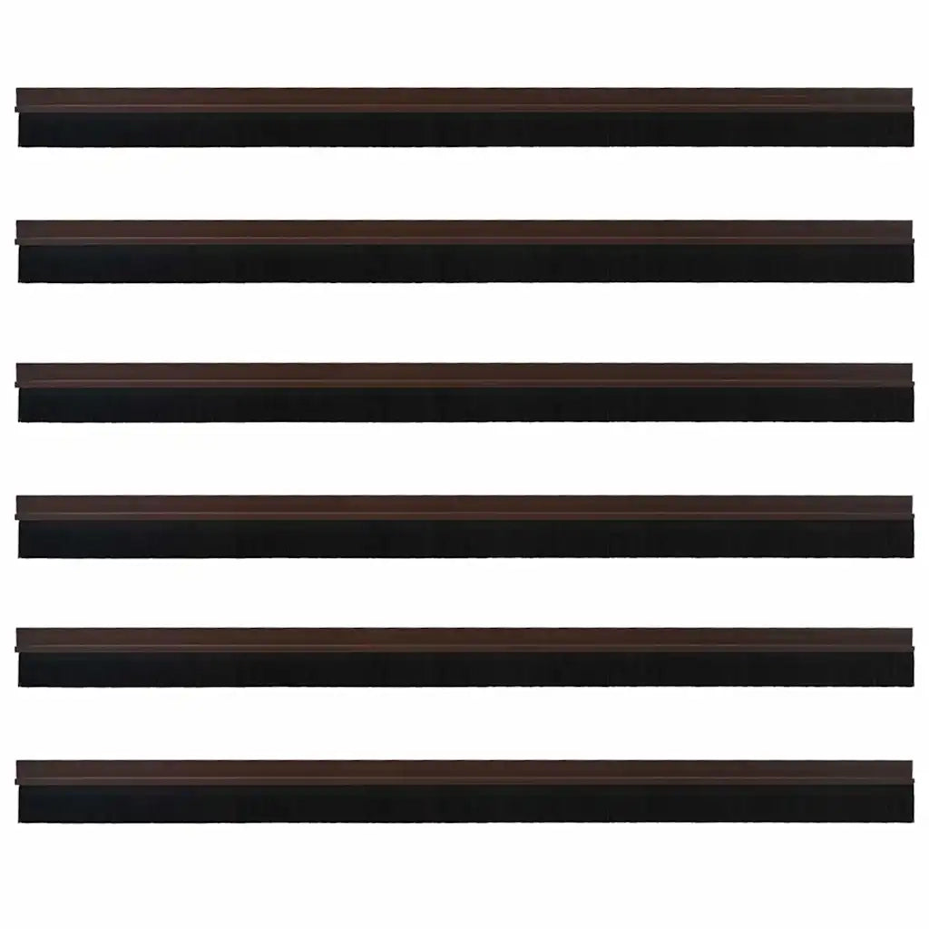 Spazzole per porte autoadesive 6 pcs Marrone 100 cm 42019418