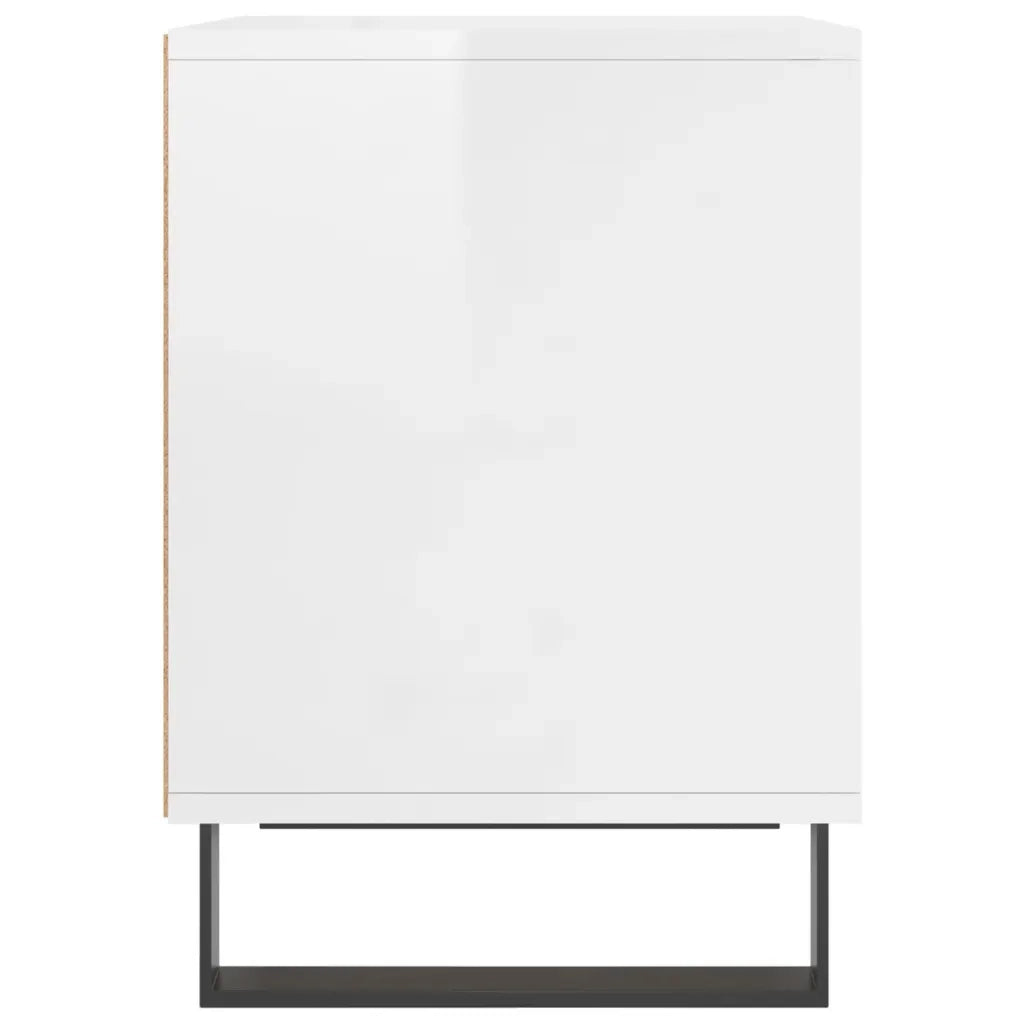 Comodini 2pz-Set di 2 Tavolino da notte Bianco Lucido 40x35x50 cm in Legno Multistrato 141166