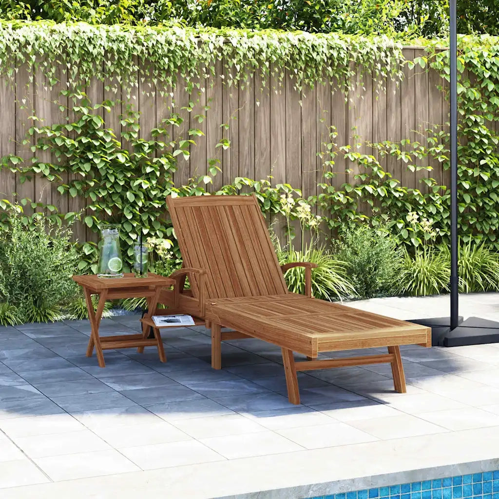 Lettino prendisole 1-persona 2 pcs Marrone Legno di teak solido