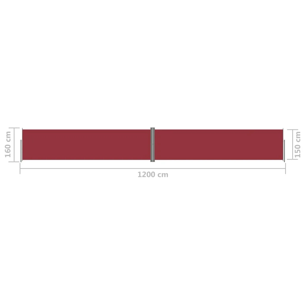 Tenda da sole laterale retrattile/schermo privacy per patio giardino terrazza balcone 160 x 1200 cm rosso 02_0007464