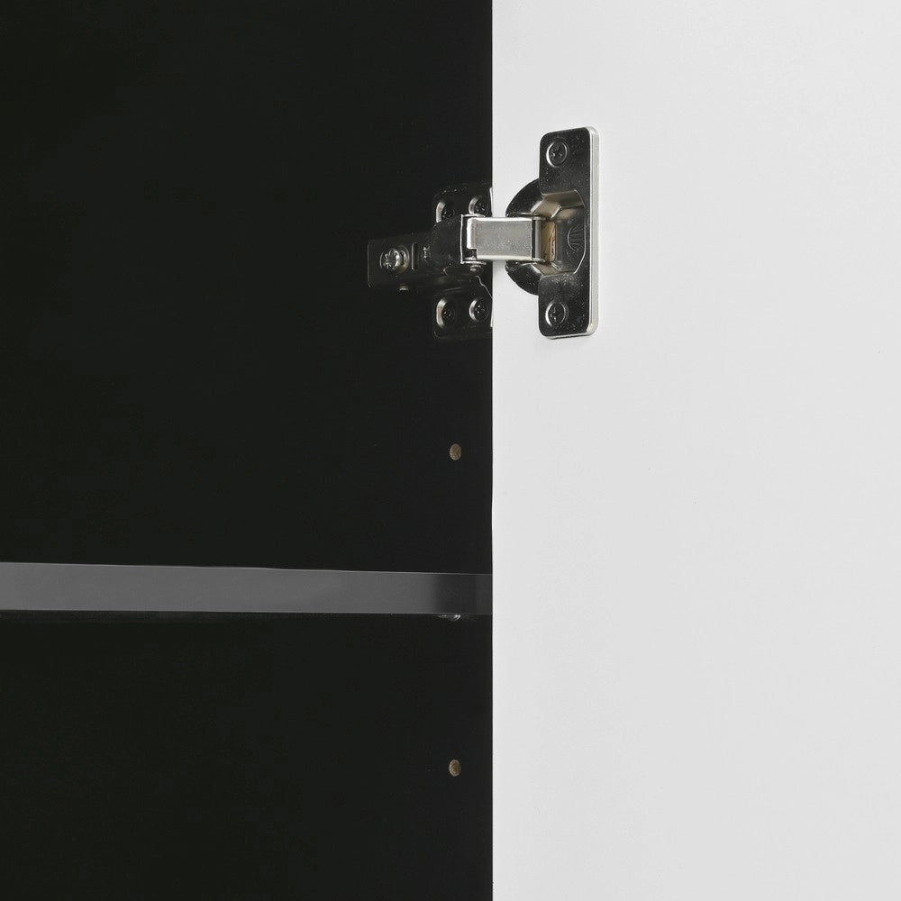Scarpiera 2 Ante con Cassetto e LED ¨C MINIMAL ¨C Nero/Bianco, 12-17 Paia