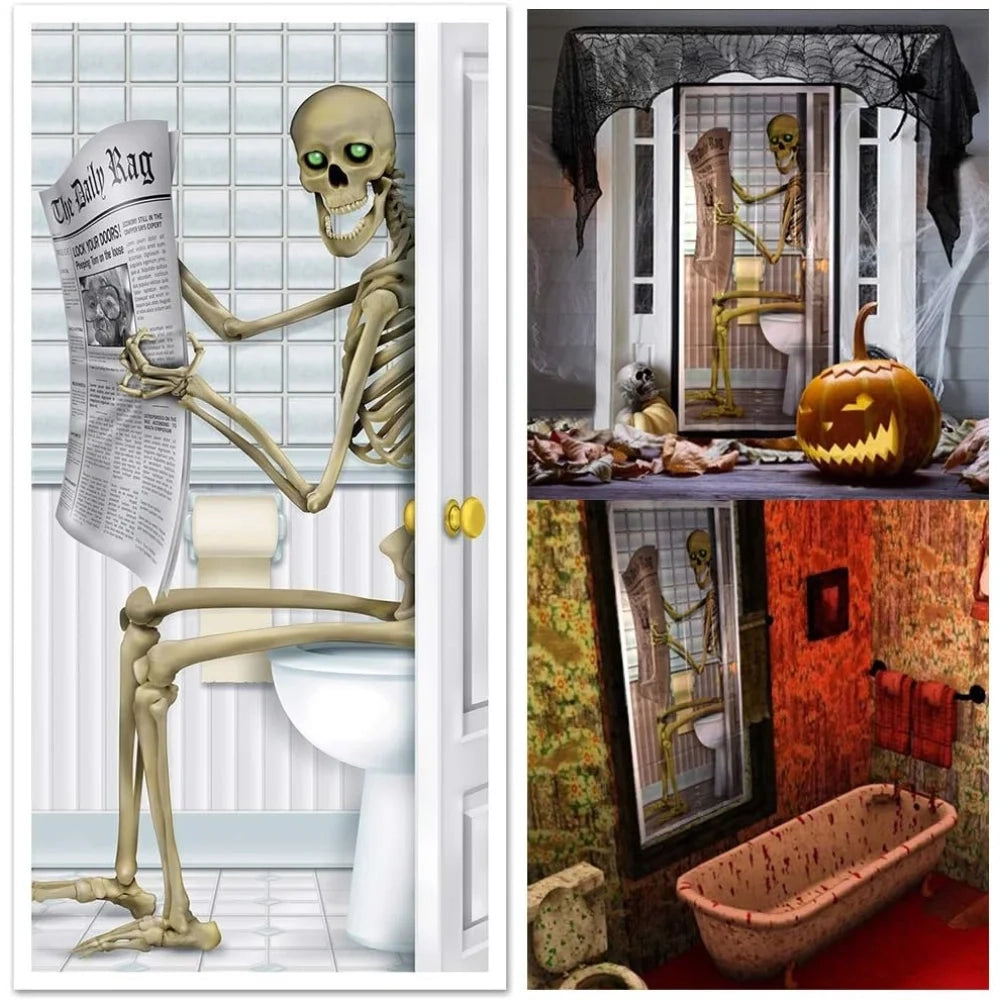 Kungfu mall coprisedile per wc con scheletro ghost halloween cop