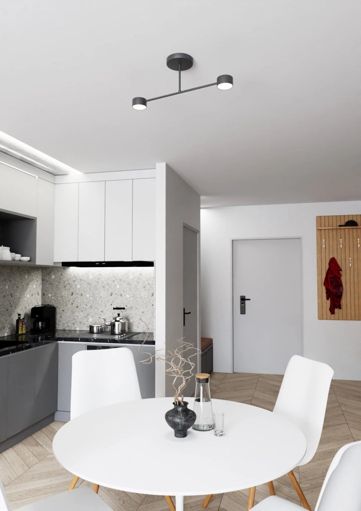 Plafoniera minimalista nera in metallo HALO 2xGX53 8W Emibig