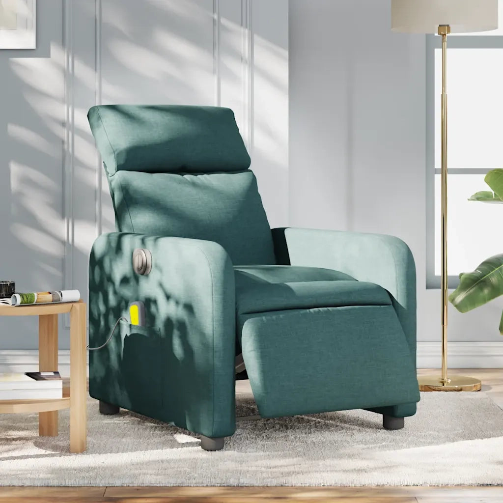 Poltrona Massaggiante Reclinabile Elettrica Verde Scuro Tessutocod mxl 133064