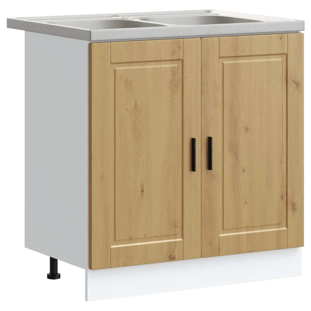 Mobiletto per lavabo con porta-Armadietto da bagno Porto Marrone 80 x 46 x 81,5 cm 511428