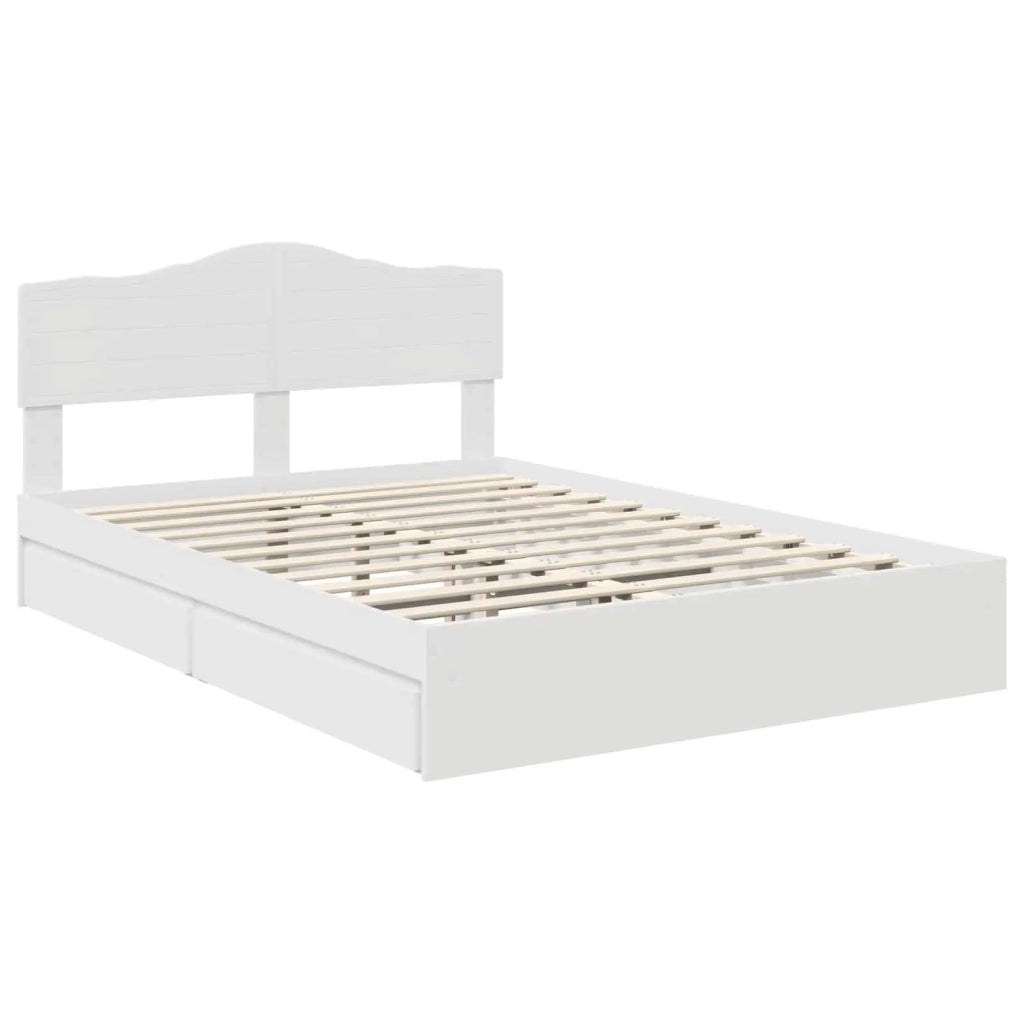 Letto con Contenitore Bianco 140 x 190 cm Legno multistrato