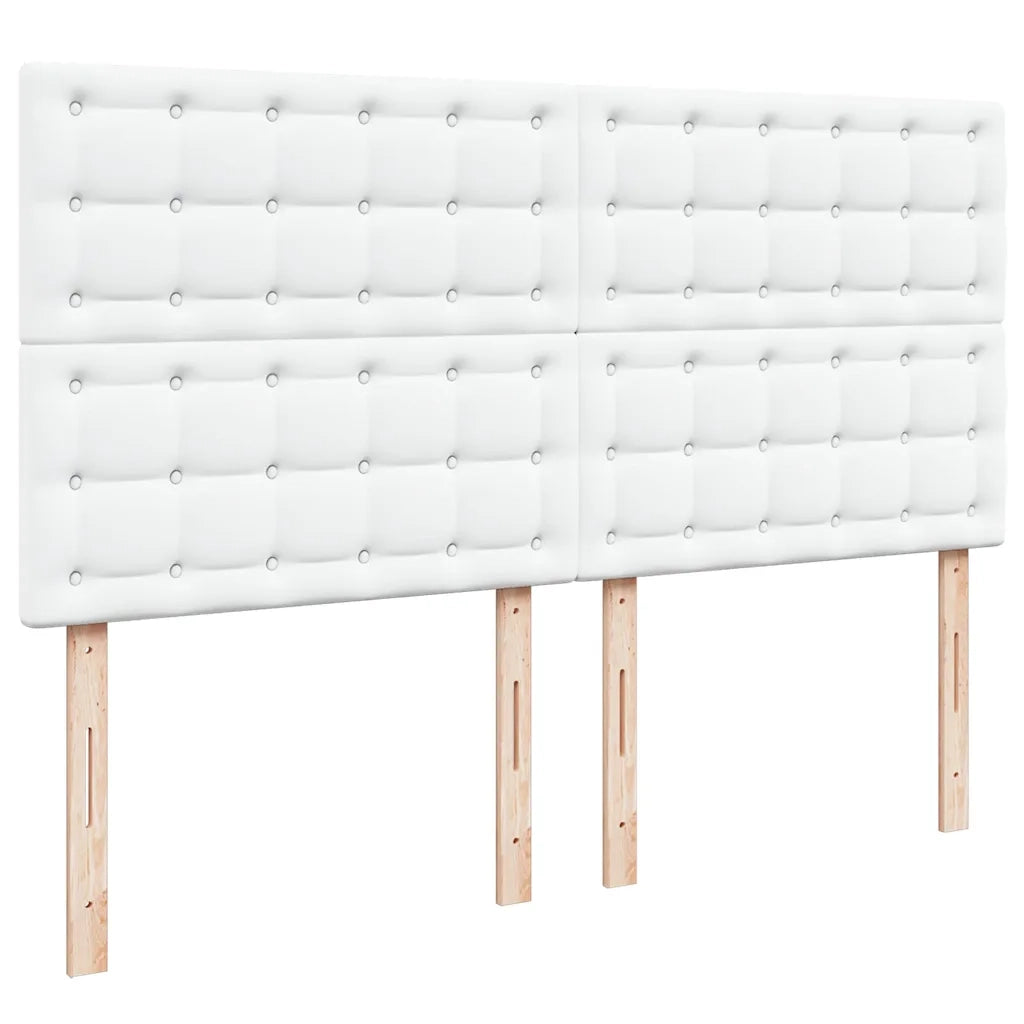 vidaXL Struttura Letto Pouf con Materassi Bianco 200x200 cm Similpelle