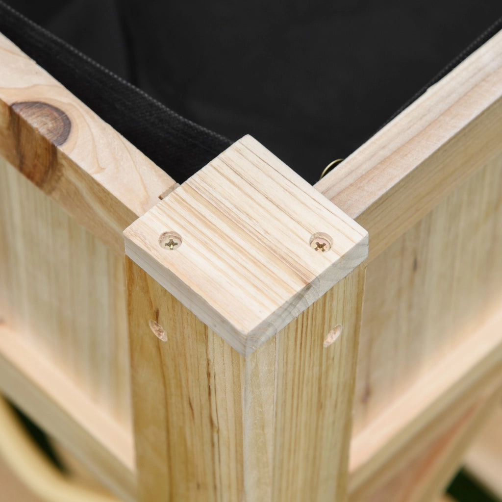 EasyComfort Letto per Orto Rialzato con 6 Scomparti in Legno di Abete, 78.5x58x81cm