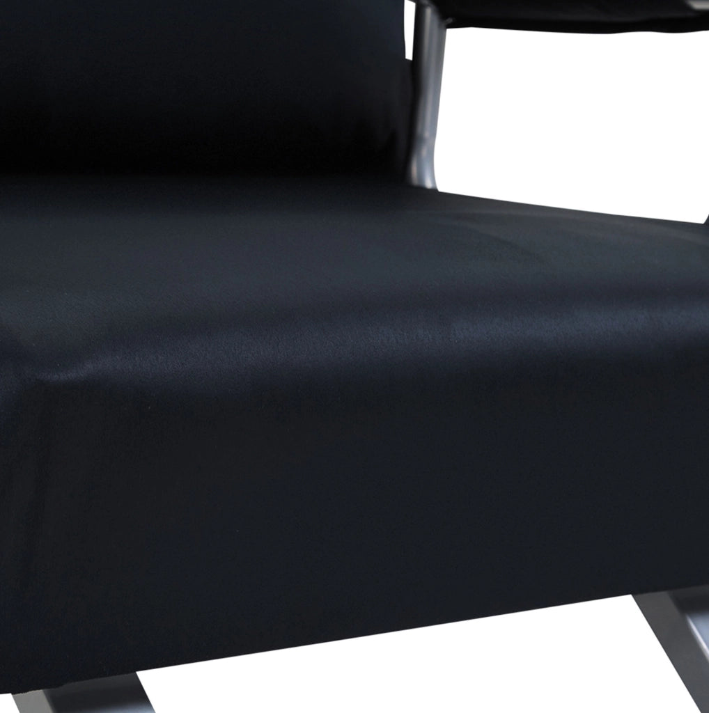 Divano letto 2 in 1 con schienale regolabile nero