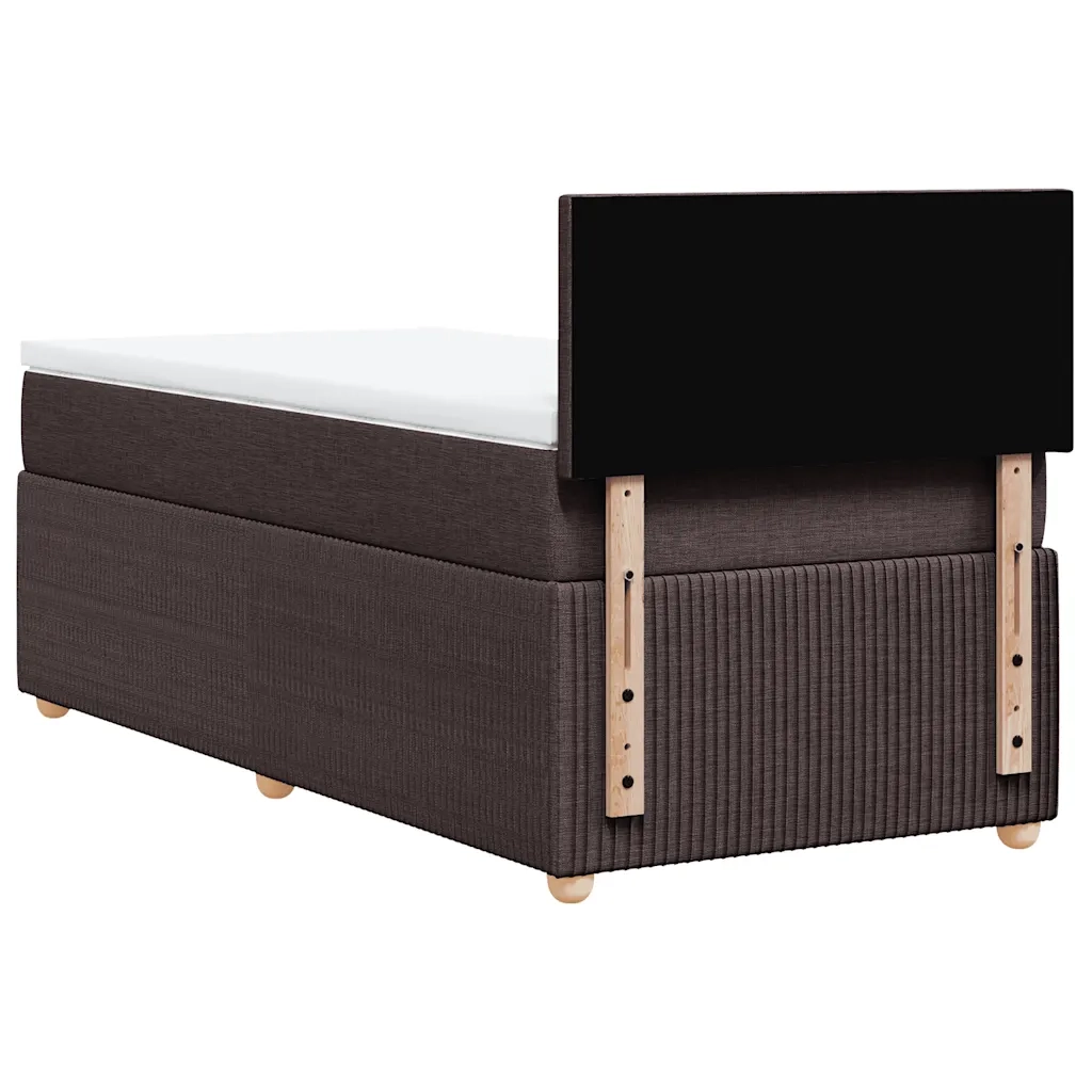 Giroletto a Molle con Materasso Marrone Scuro 100x200cm Tessuto
