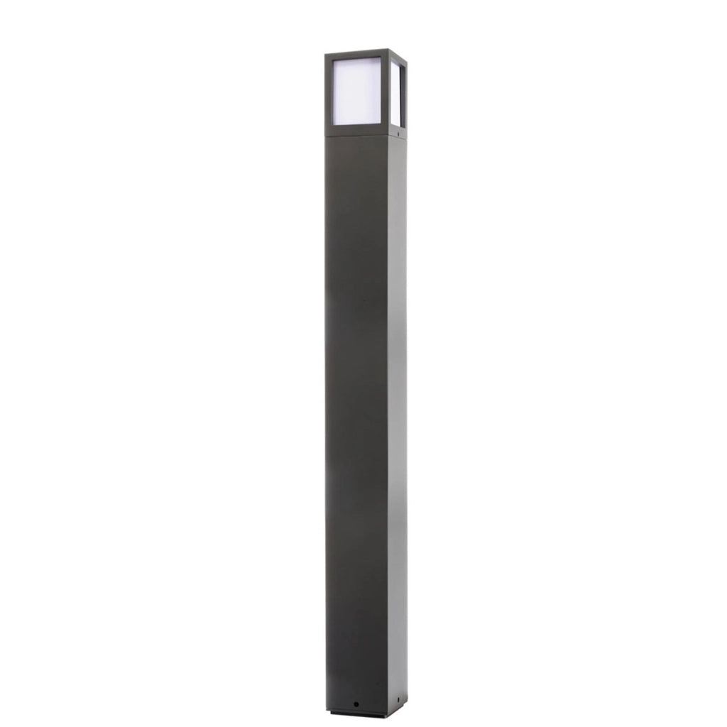 FACADO II ANGULAR Lampione da giardino lampada LED E27 IP65 palo luminoso moderno luce esterni sentiero viale 230V 100cm Grigio scuro diffusore opaco