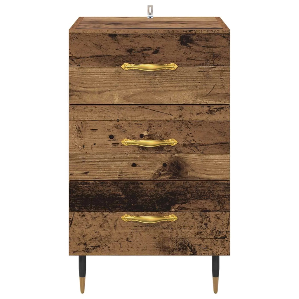 Armadio da Notte con cassetto Legno vecchio 40 x 40 x 66 cm 882098
