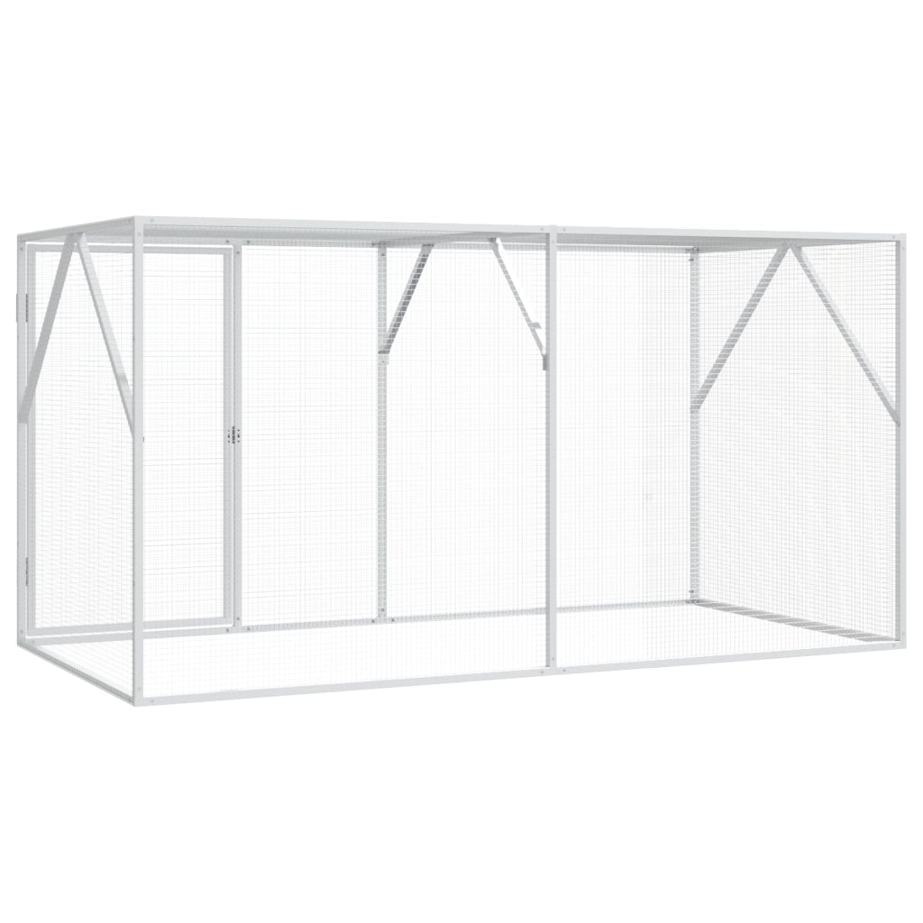 Voliera per Uccelli Anthracite 102x208x108 cm Acciaio