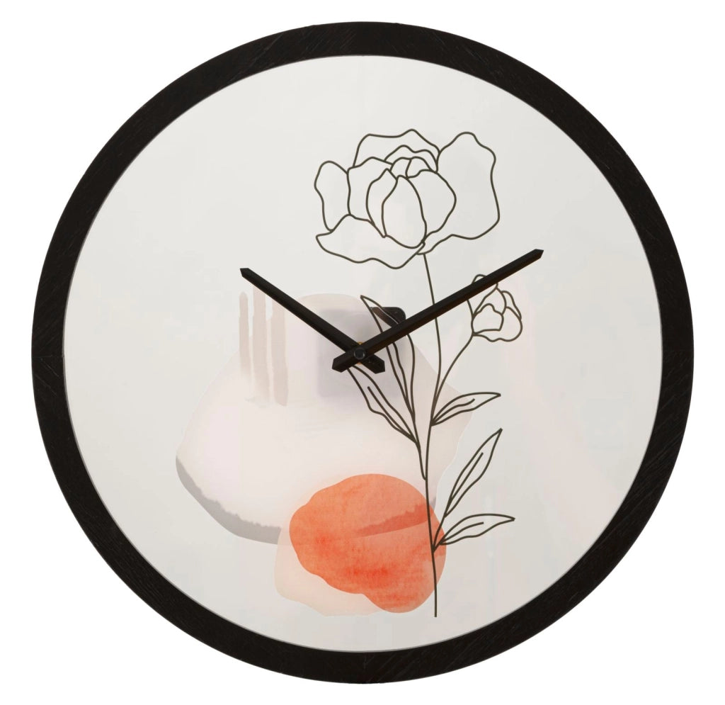 Orologio da Muro Flower 1 Ø 40x3,5 cm in Ferro e Vetro