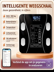 Peso corporeo - Bilancia digitale - misura grasso corporeo - misura massa muscolare - con app per smartphone - Bluetooth - digitale