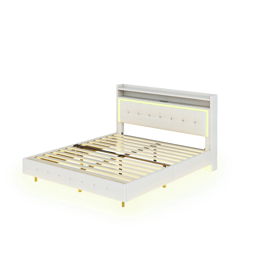 letto imbottito lino beige 140 x 200 cm